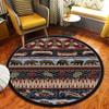 652F Round Carpet Retro Ethnic Type Floor Mat Resistant Rug Home Decoration