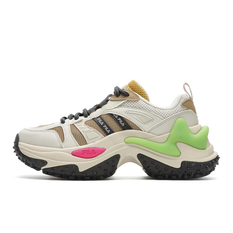 New FILA SOFIA 3 Low Top Casual Shoes Women's Foam White/Light Brown Starfish Color F12W431107FWS