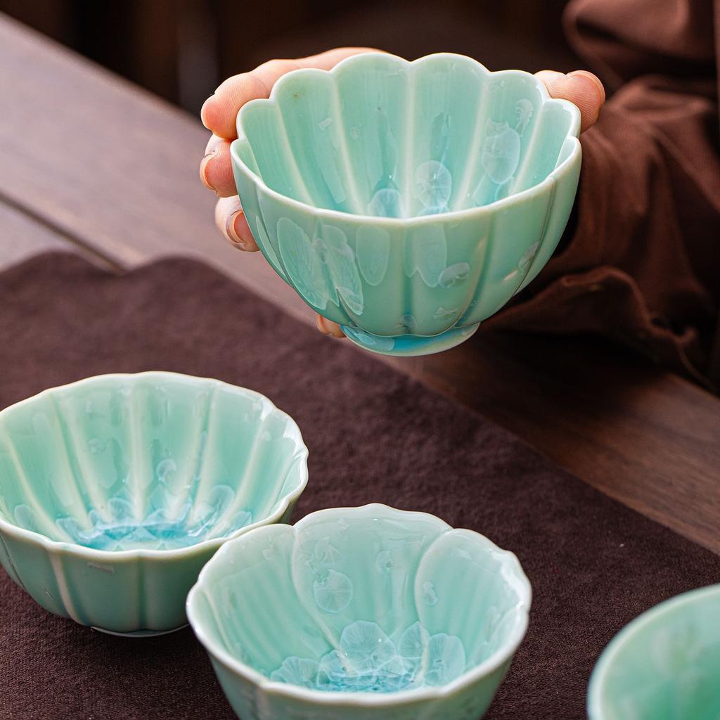 Kiln-changed crystalline glaze master cup single cup personal special teacup ceramic cover bowl tea cup tea set high-end tea cup
