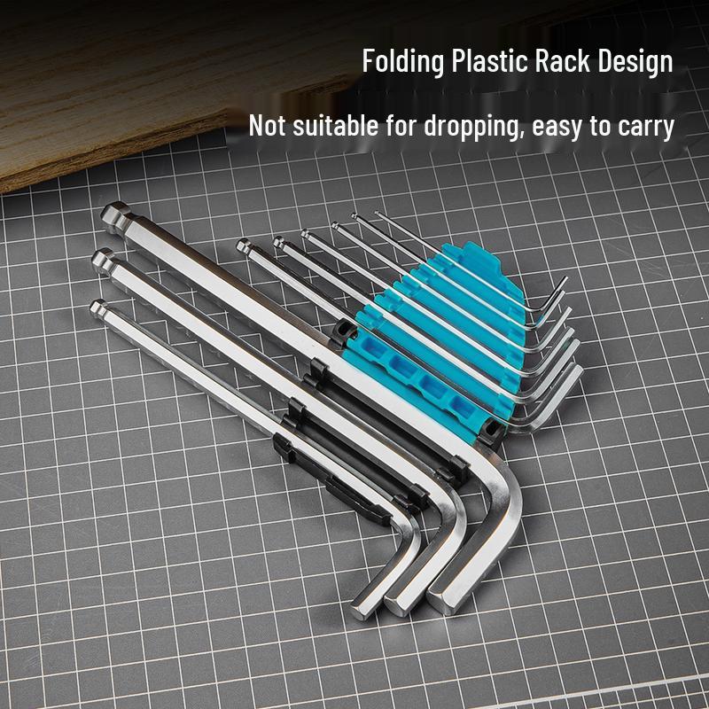 Deli 9-Piece Extended Ball Head Hex Key Set