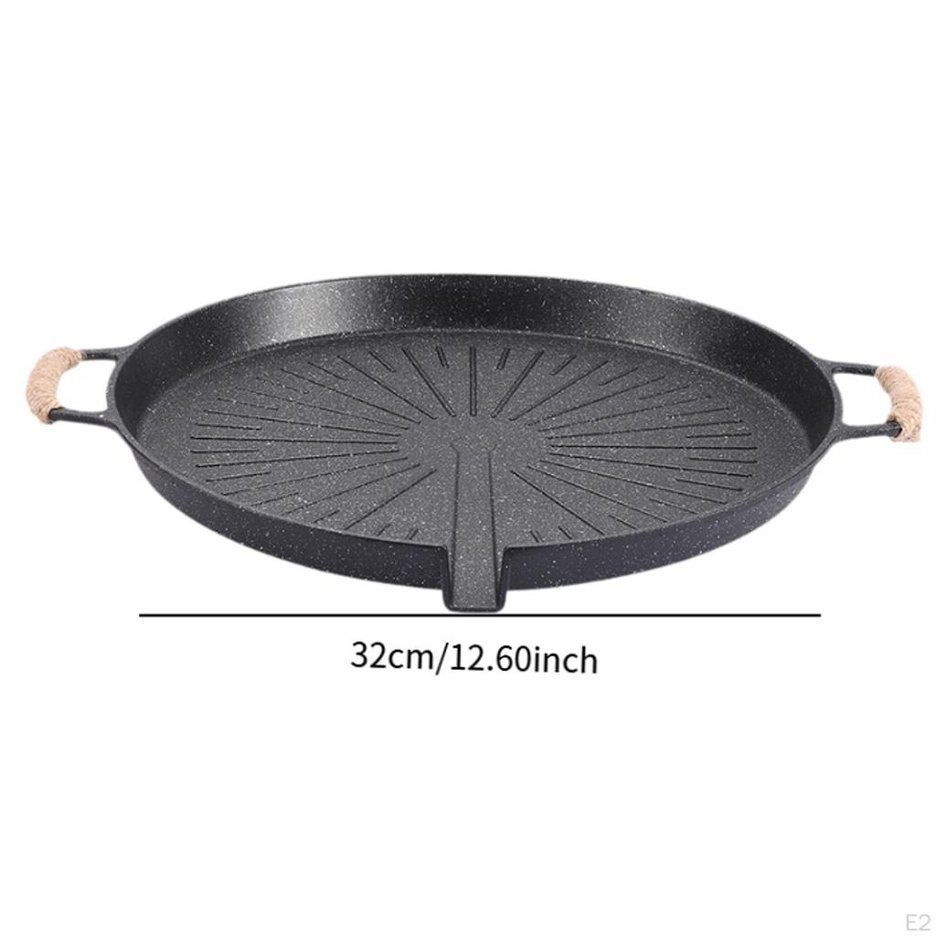 Nonstick Baking Tray Round BBQ Griddle Cookware,Premium,Portable,Frying Pans Grilling Pan for