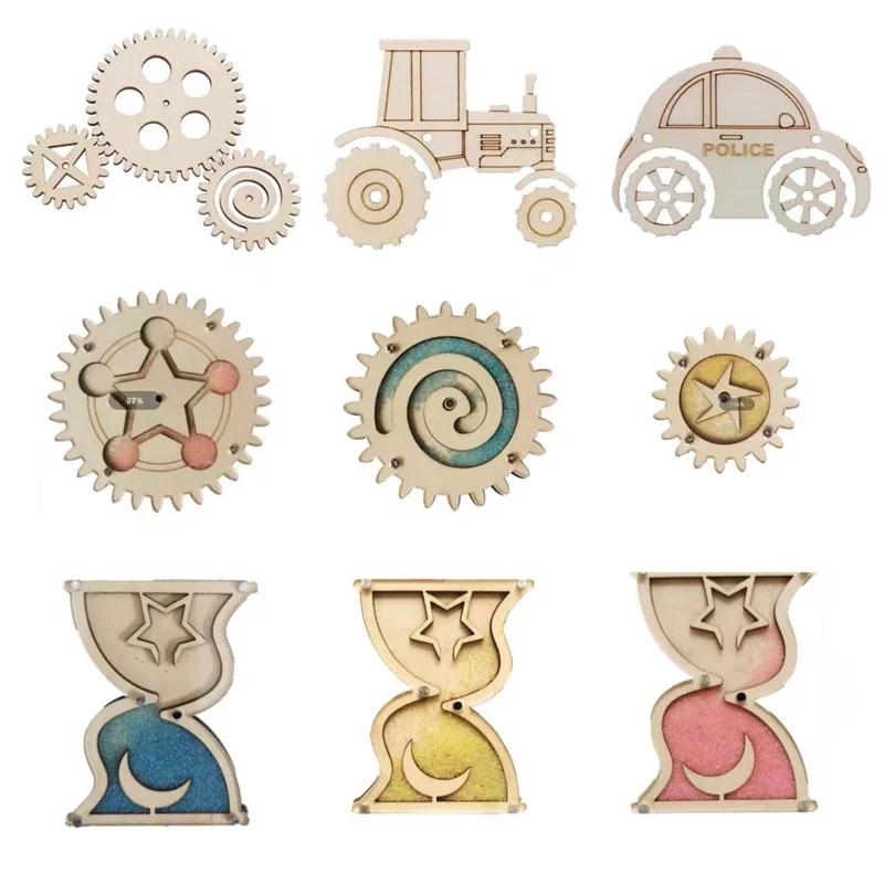 DIY Wood Accessories Montessori Busy Board Castle Sheep Animal Whales Bus Wall Toy Training Material Pack Educational Toy For Ch