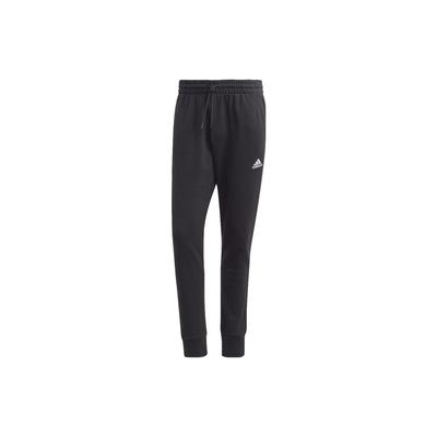 Essentials Solid Color Logo Joggers With Drawstring Cuffs Men Bottoms Black HA4347