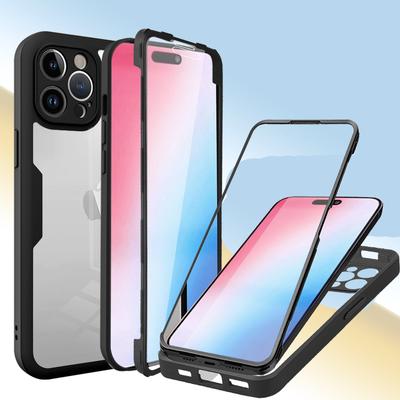 360 Ganzkörper Vorder+Rückseite Klare Hülle Für iPhone 16 15 14 Pro Max 13 11 12 Pro 16E XS Max XR 7 8 Plus SE Bumper Stoßfeste Hülle