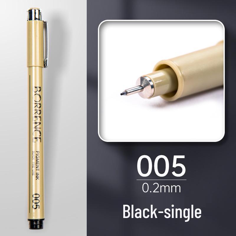 Refillable Waterproof Black Ink Needle Point Pen for Students & Adults - Ideal for Anime, Art, Drawing, Calligraphy, and Brush Supplies.