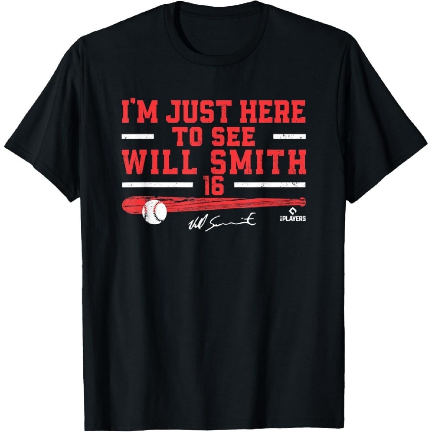 

I m Just Here to See Will Smith LA Los Angeles MLBPA T-Shirt XXXXXL чорний