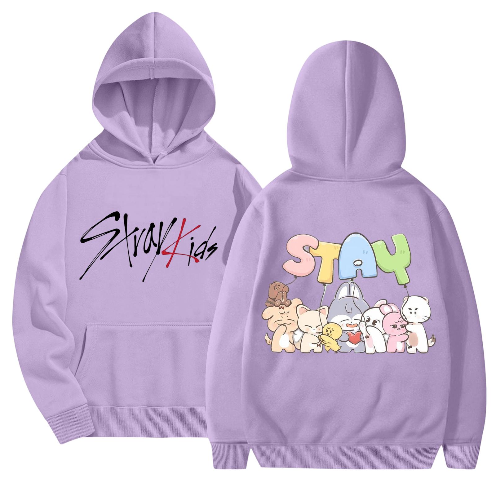 Unisex Fashionable Casual Long Sleeved Loose Printed Hooded Sweatshirt S