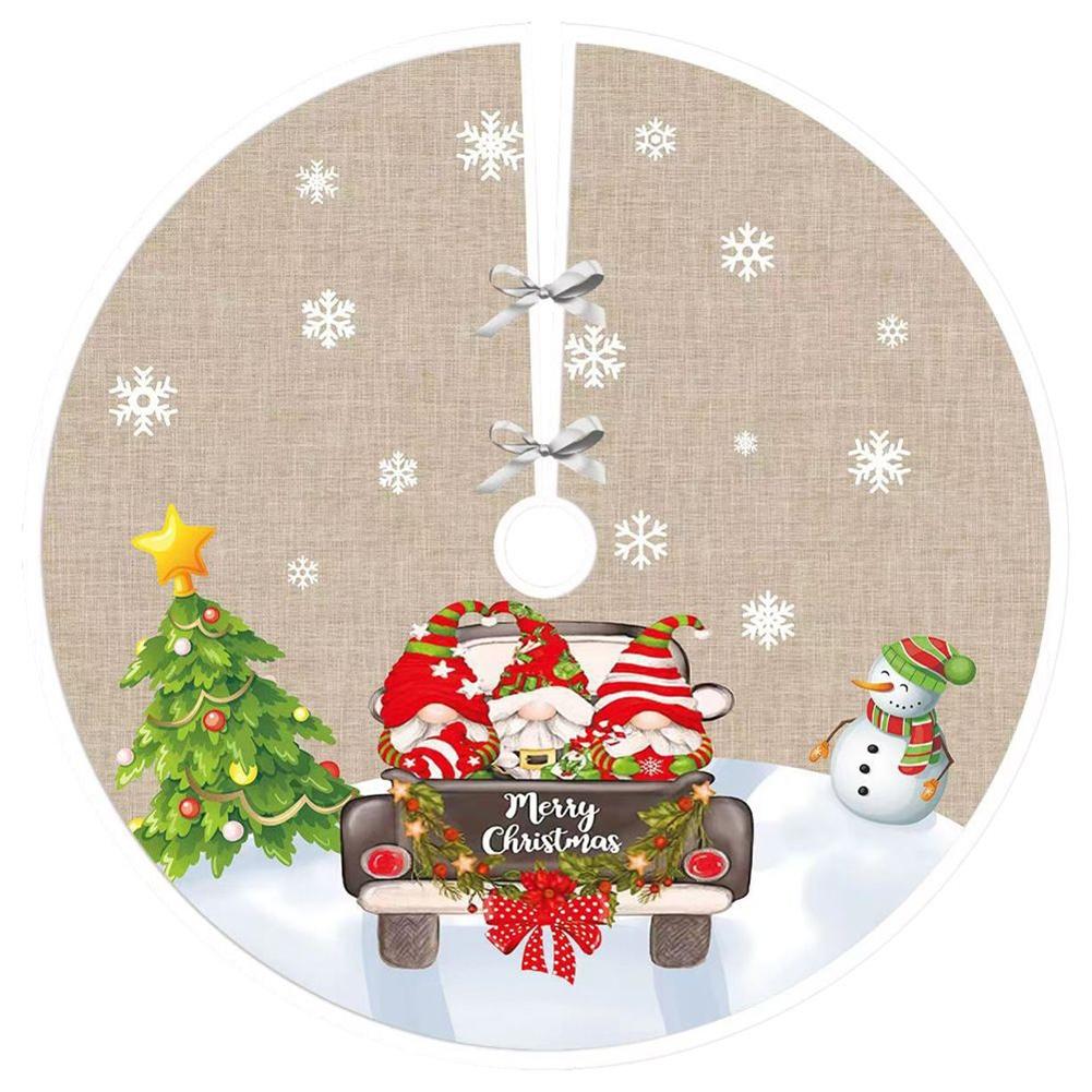 Protective Christmas Tree Skirt Mat Cover 90CM Diameter for Xmas Decor