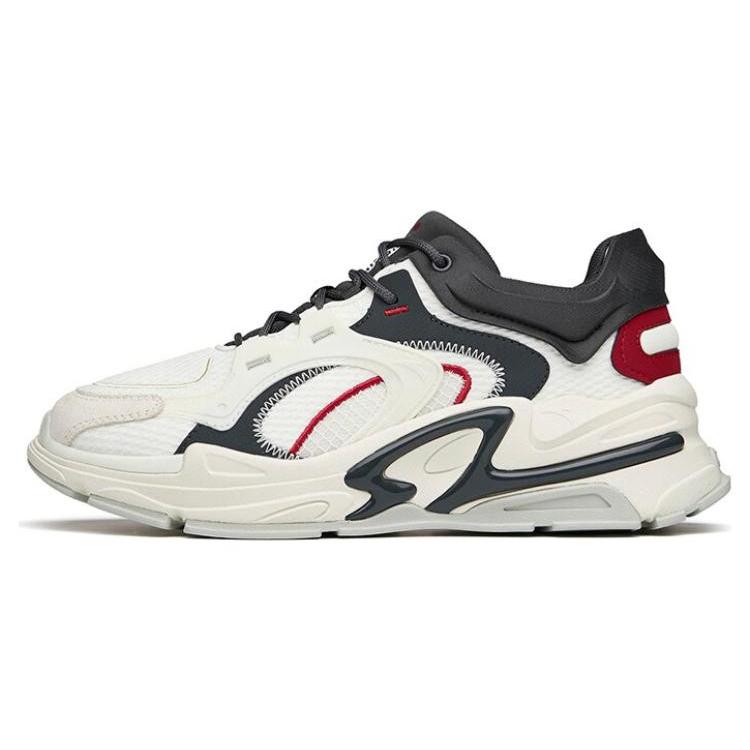 New Anta Cushioning Anti Slip And Wear Resistant Low Top Sports Casual Shoes White Red 112148982-1
