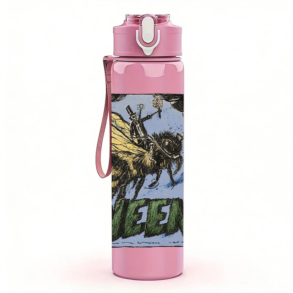 1PC Bee Wasp Insect Vintage Grunge Print 750ml Portable Sports Water Bottle Leakproof Gym Outdoor Travel Drink Cup