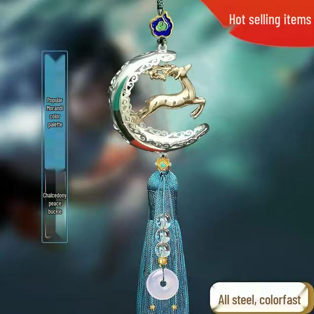 

2024 Ethnic Style Car Pendant: Safe Travels Tassel Ornament for Interior Decoration