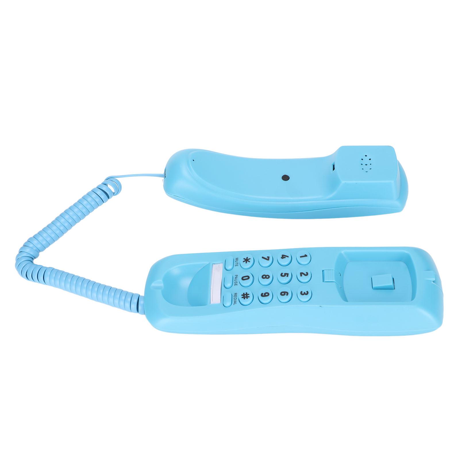 

KXT628 Гостиничный телефон Настенный Настольный Проводной телефон с функцией отключения звука, паузы, повторного набора для офиса, дома, гостиницы синий