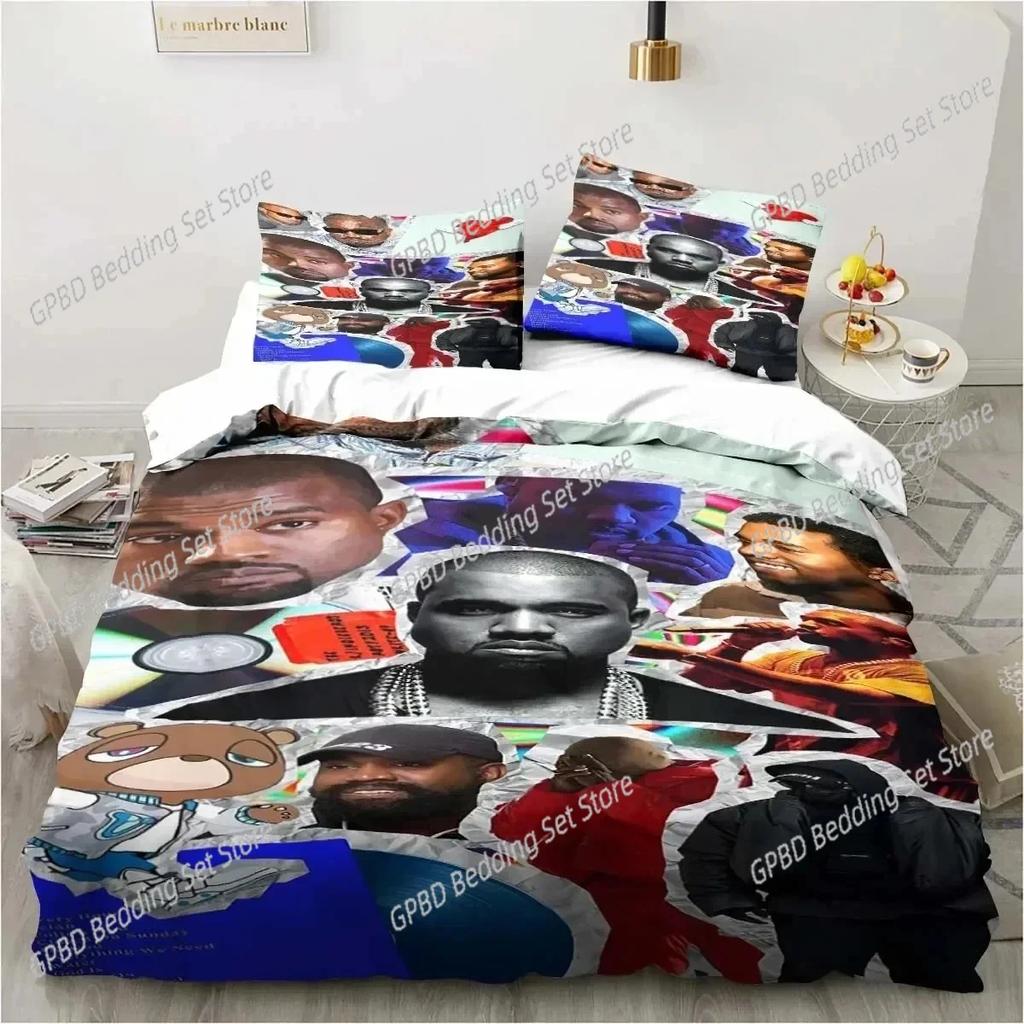 Rapper Kanye West Bedding Set For Bedroom Soft Modern Bedspreads Comefortable Kids Duvet Cover Quilt Cover And Pillowcase