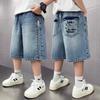 Jungen 2026 Sommer Mode Denim Capri-Shorts mit großen Taschen