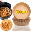 100pcs Air Fryer Disposable Paper Nonstick Airfryer Baking Papers 16cm Round Air-Fryer Paper Liners Paper Kitchen Accessories
