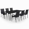 Garden Dining Set, 7 Pcs vidaXL Black.