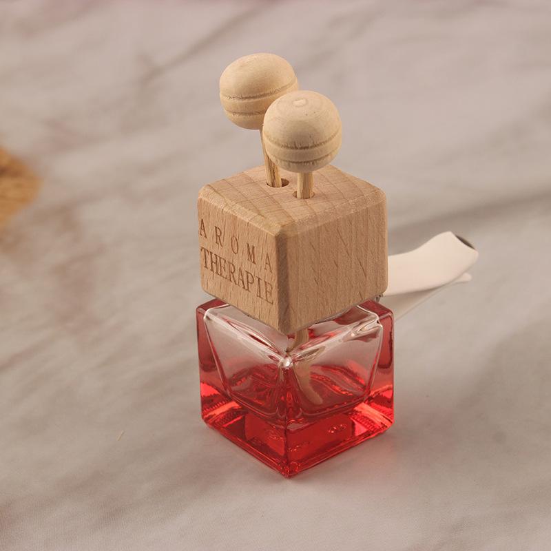 Square Glass Car Perfume Bottle - Odor Eliminator & Cute Air Vent Decoration