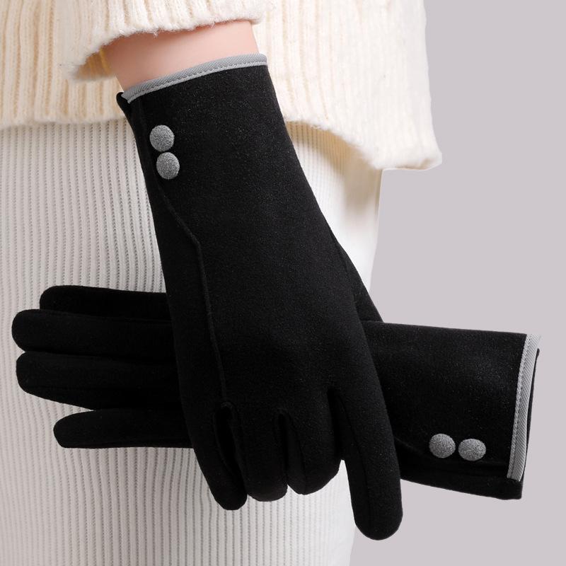 

Жіночі вітрозахисні німецькі оксамитові сенсорні рукавички на осінь - Тонкі, теплі, ідеальні для занять спортом на відкритому повітрі, водіння та їзди на велосипеді One Size