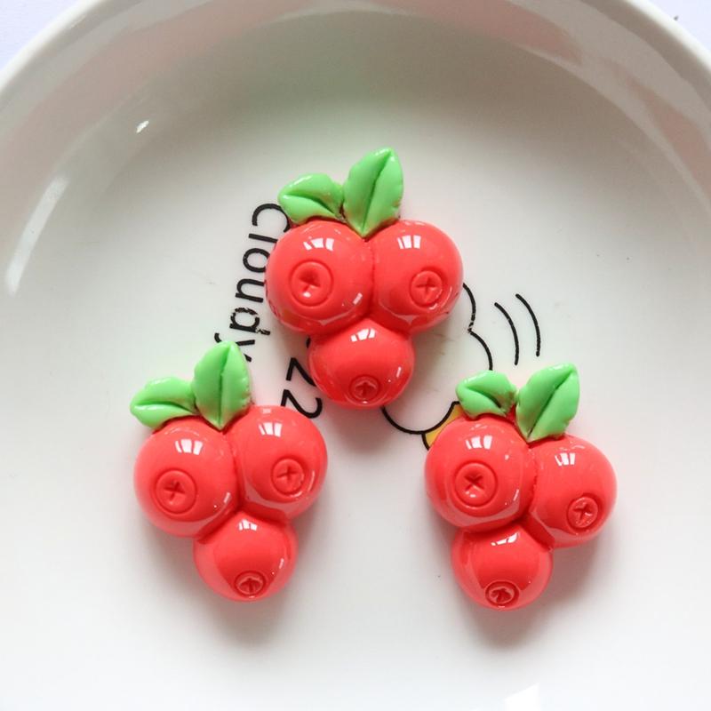 10Pcs New Cute Fruit Trees, Mushrooms, Flowers Series Resin Flatback Ornament Jewelry Making Manicure Hairwear Accessorie
