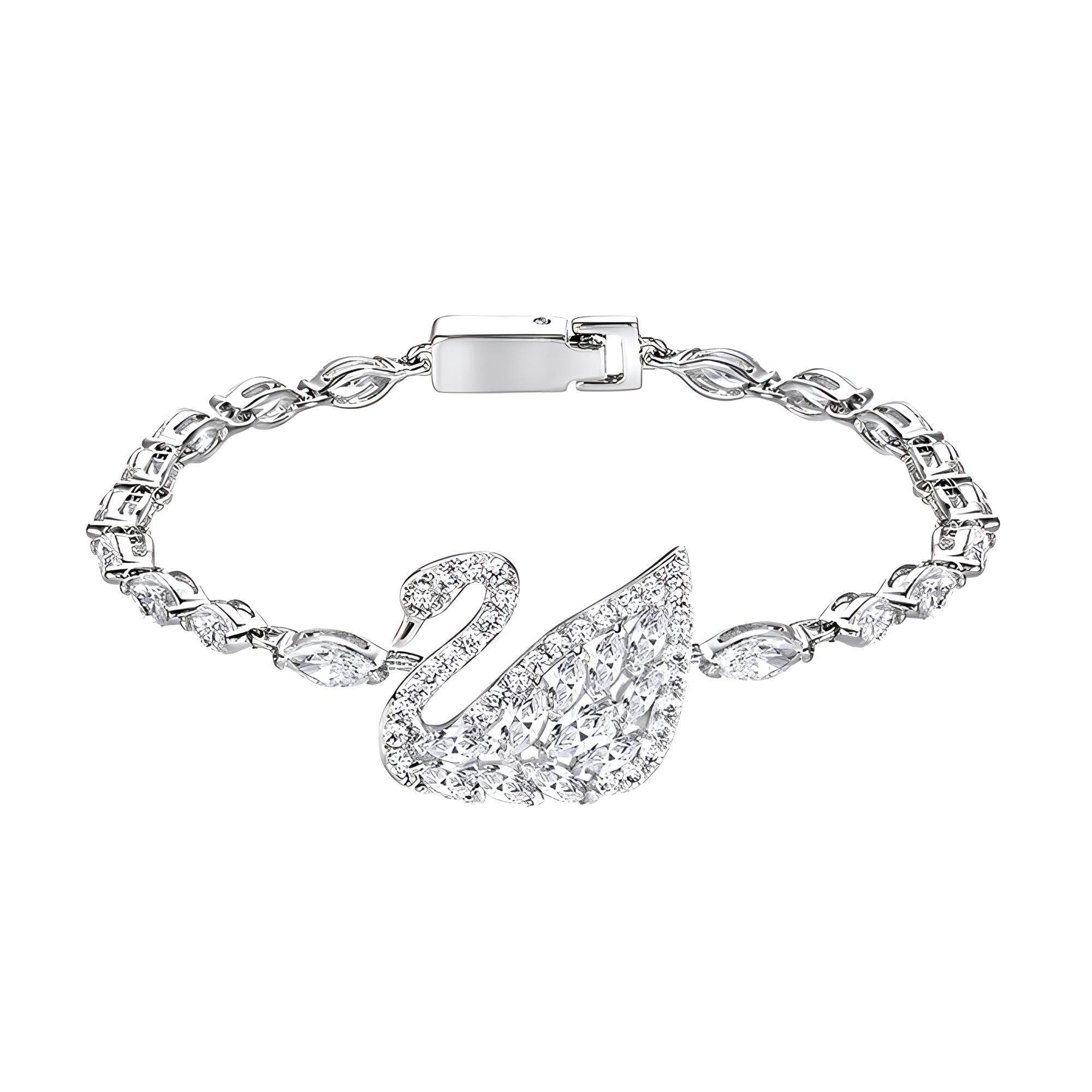 

Swarovski Micro-Paved Eye Crystal Swan Bracelet Women bracelets Silver 5200942 Silver,F