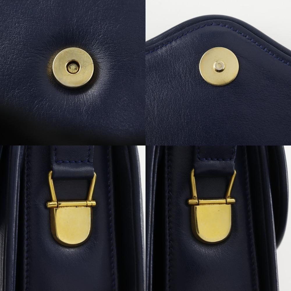 GUCCI Old Gucci Shoulder Bag vintage Navy blue Calfskin Women Used