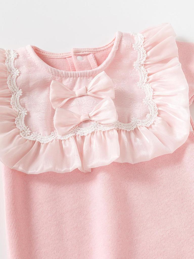 Baby Girls' Thick Velvet Princess Bodysuit Jumpsuit - Autumn/Winter Outerwear