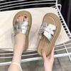 Thick-soled One-word Slippers for Women's Summer Wear 2025 New Models with Skirts French Casual Seaside Beach Sandals