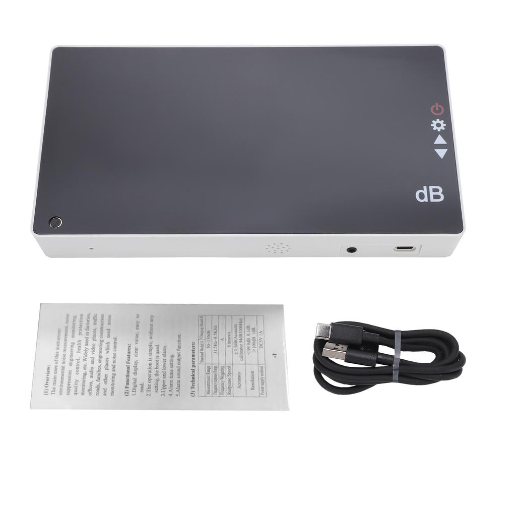 Wall Mount Decibel Meter, 3.0  LED Noise Meter for Home, Factory, Classroom, 30 130dB Sound Level Meter with Alarm, A