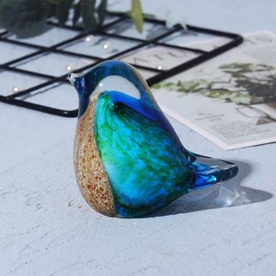 Glasvogel-Figuren Handgefertigte Kunst Blaumeisen-Statue Heimtisch-Mittelstück Dekor Dekorative Glasbläser-Vogel-Figuren für