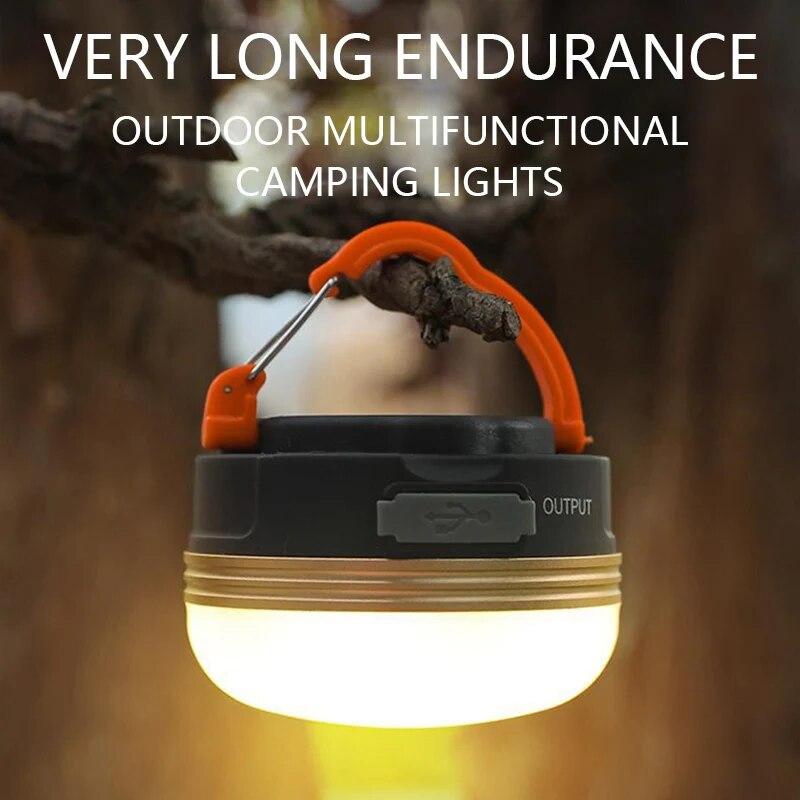1800mAh USB Rechargeable Portable Flashlight Camping Equipment Lights LED Lantern Table Lamp Outdoor Hiking Night Hanging
