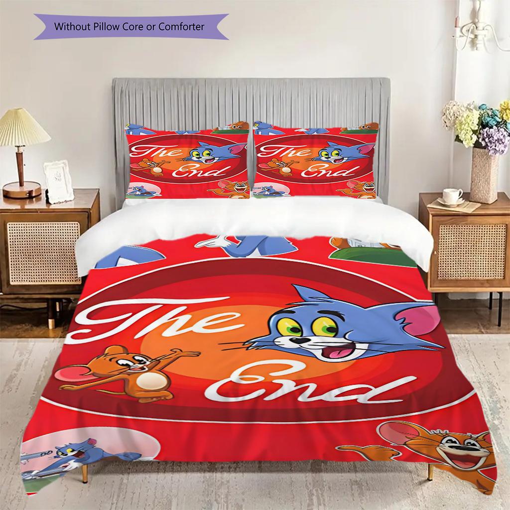 Whimsical Adventure Chocolate Land Bedding (1 * duvet cover + 2 * pillowcase, without core) 2D Flat Duvet cover and pillowcase Christmas birthday gift
