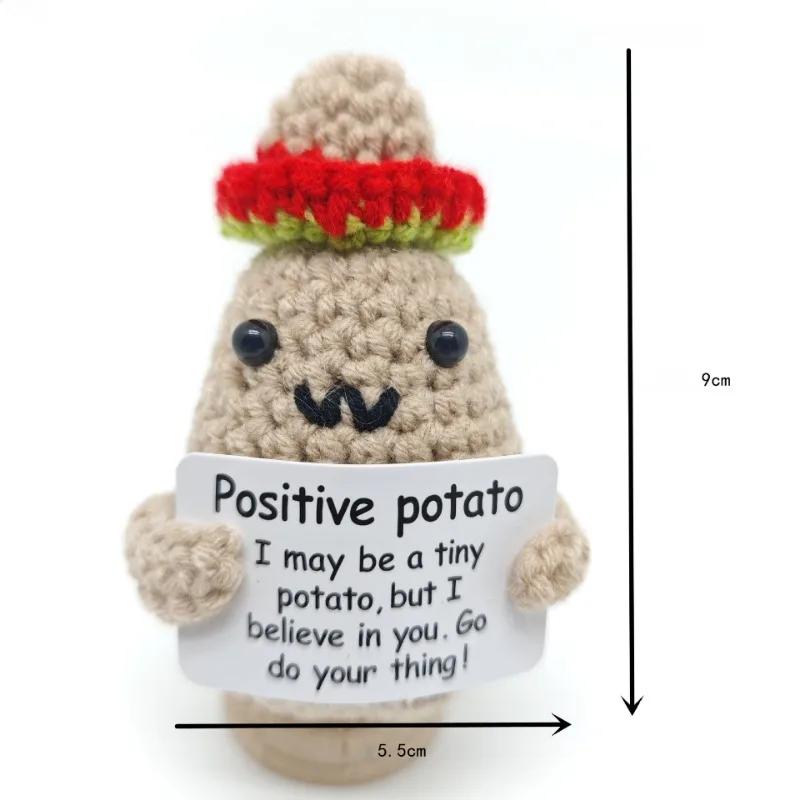 Забавная вязаная крючком позитивная энергетическая кукла-акула с картой, украшение для дома, вязаный вручную цветок, пчела, рождественские подарки