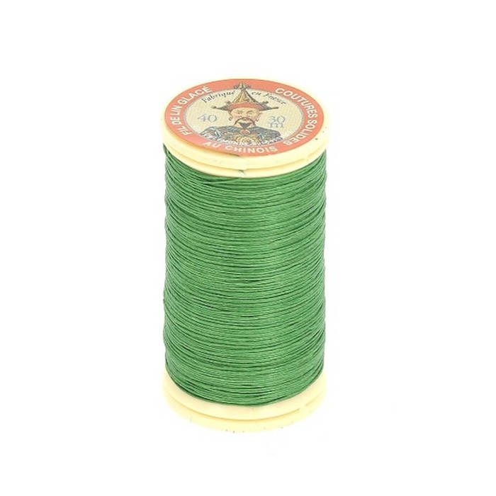 Fil de lin glacé - Fil au Chinois - N° 40 - 30 m - Couleur 866 Vert