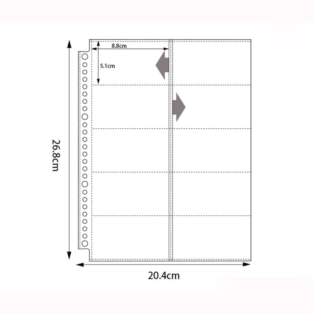 Pagine interne Raccoglitore per carte B5 Raccoglitore per fotocard Fogli PP Trasparente Senza Acidi Tasche Multiple Custodie Custodie per Album Fotografico