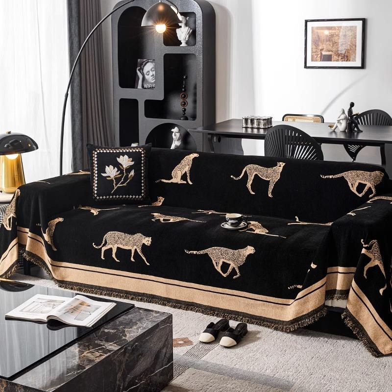 A New All Season All Season Anti Slip and Cat Scratch Resistant Black Sofa Cover with A Modern Light Luxury and High End Feel 180*130cm