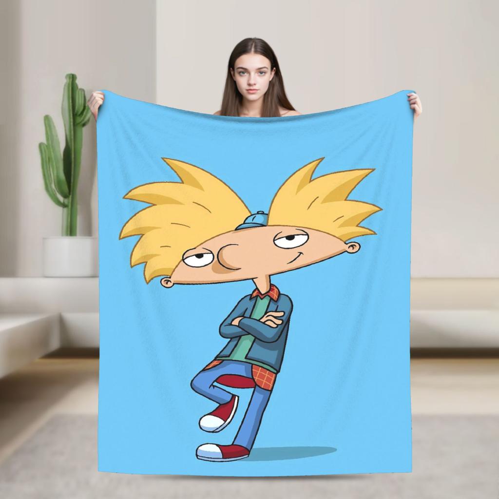 Manta do Hey Arnold Qualidade Macia Manta de Desenho Animado Inverno Crianças Adulto Sofá Cadeira Sofá Cama Colcha Gráfica