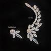 Stonefans Boucle d'oreille à clip asymétrique en cristal de zircon de luxe Boucles d'oreilles clous simples en strass Accessoires de bijoux de mariage