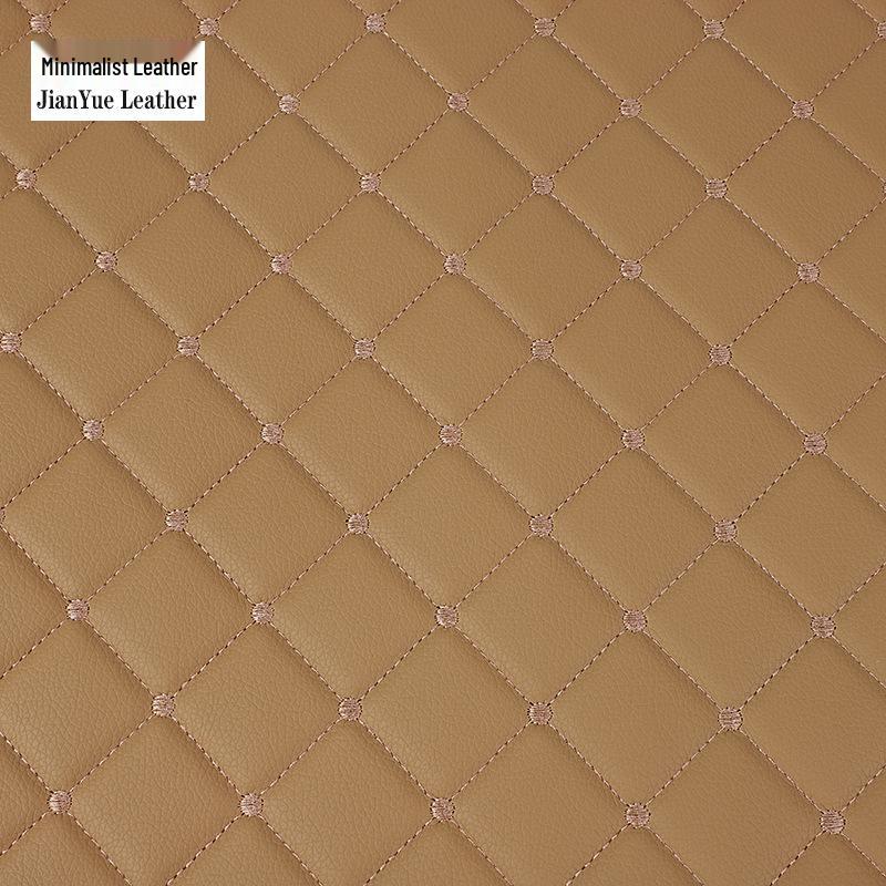 Diamond Pattern Embroidered Car Seat Cushion and Fabric Bag Set
