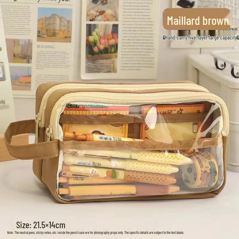 Cute Cheese Pencil Case: High Capacity, Multi-layer Stationery Bag for Students