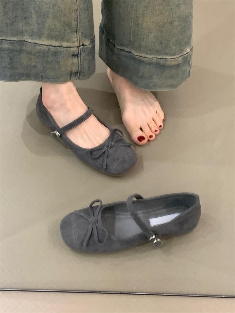 

Туфли Мэри Джейн с нежным сказочным ветром, весна 2025, темпераментные, элегантные, с бантом, с неглубоким вырезом, на скрытой платформе, вечерние туфли 40 серый