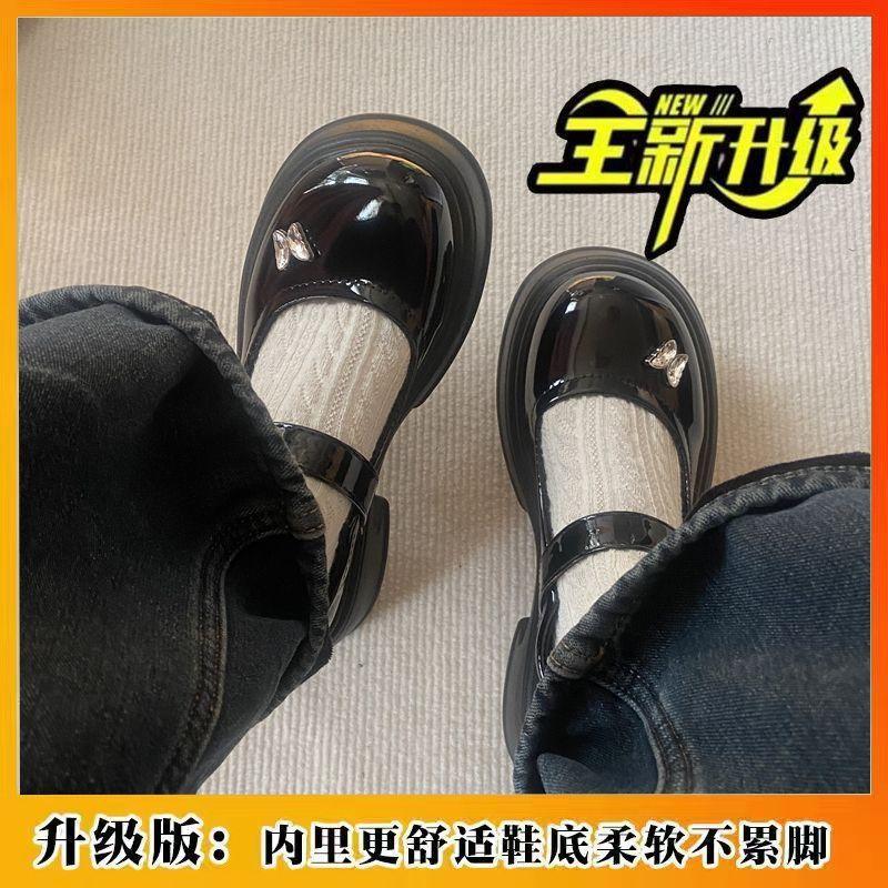 

J small leather shoes women s platform 2 new spring versatile round head with Mary Jane women s shoes 40