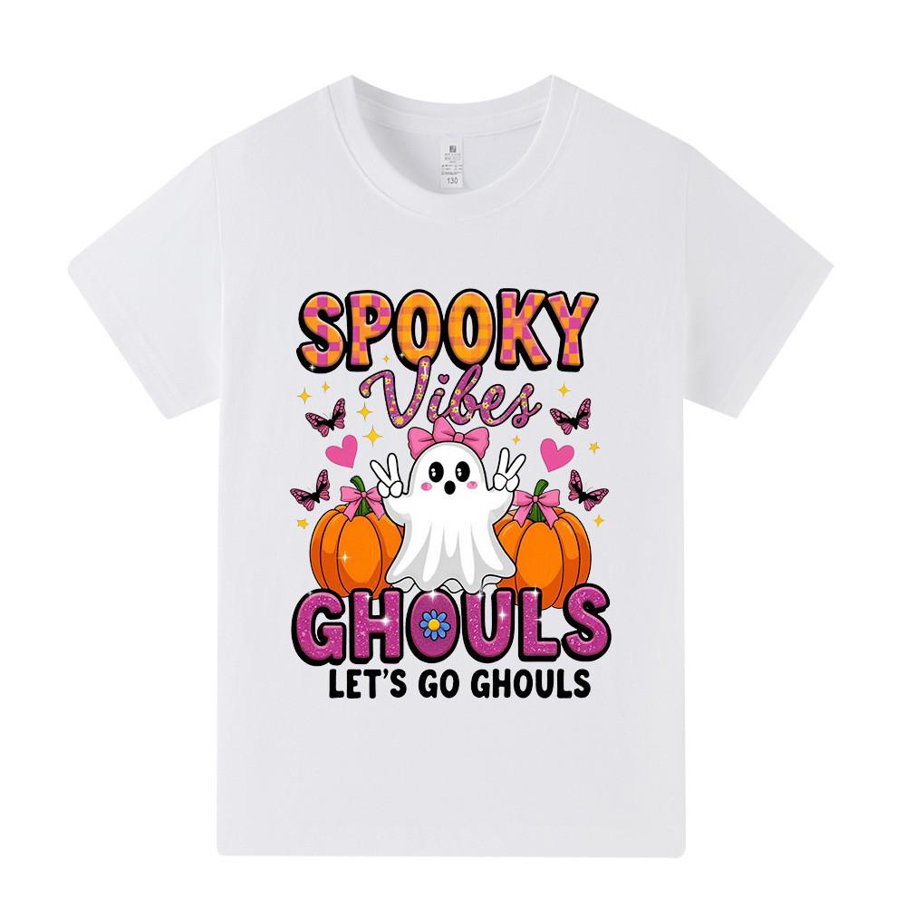 Kid Boys Girls Halloween Pumpkin Ghost Lovely T-shirt