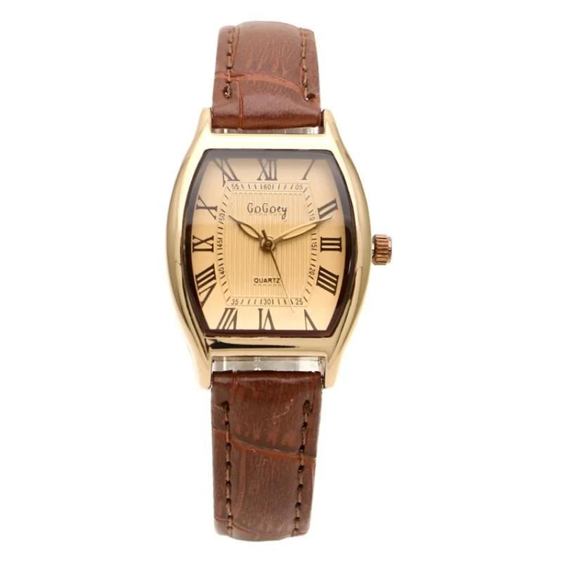 Uhr für Frauen Kleine Damen Armbanduhren Braun Retro Vintage Leder Armband Uhr Schwarz Quarz Armbanduhren Reloj Mujer