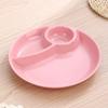 2pcs Household Round Food Plate Microwavable Thickened Divided Dinner Plate Plastic Fruit Serving Tray Salad