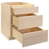 Quicklock RTA Base Kitchen Cabinets Shaker Style Raw Maple 30 W x 34.5 H x 24 D 3 Drawer Pots and Pans Ready-to-Assemble Made i