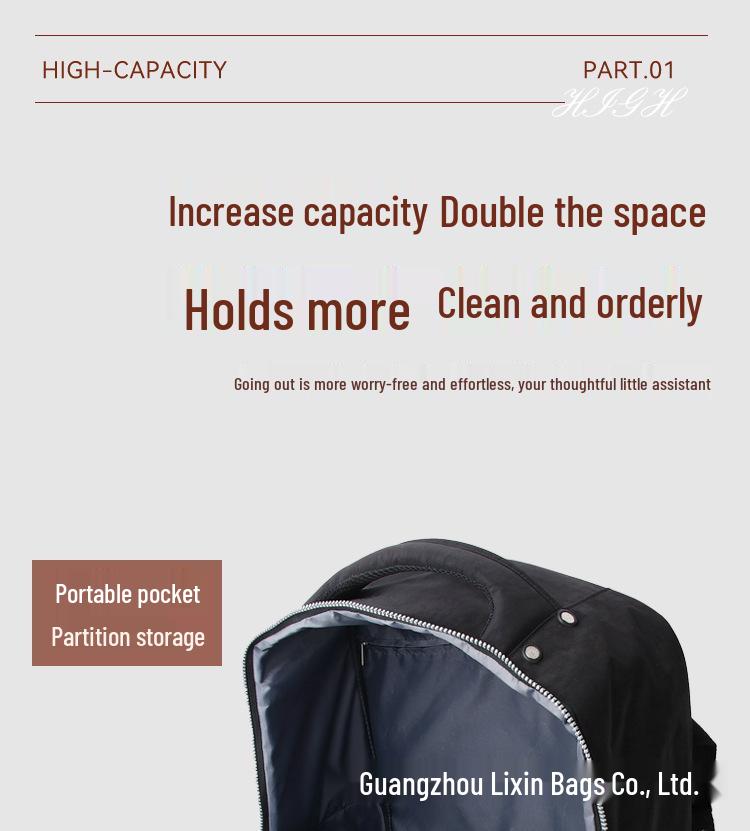 Universell hopfällbar ryggsäcksvagn: Resväska med hjul och stor kapacitet för kortare resor