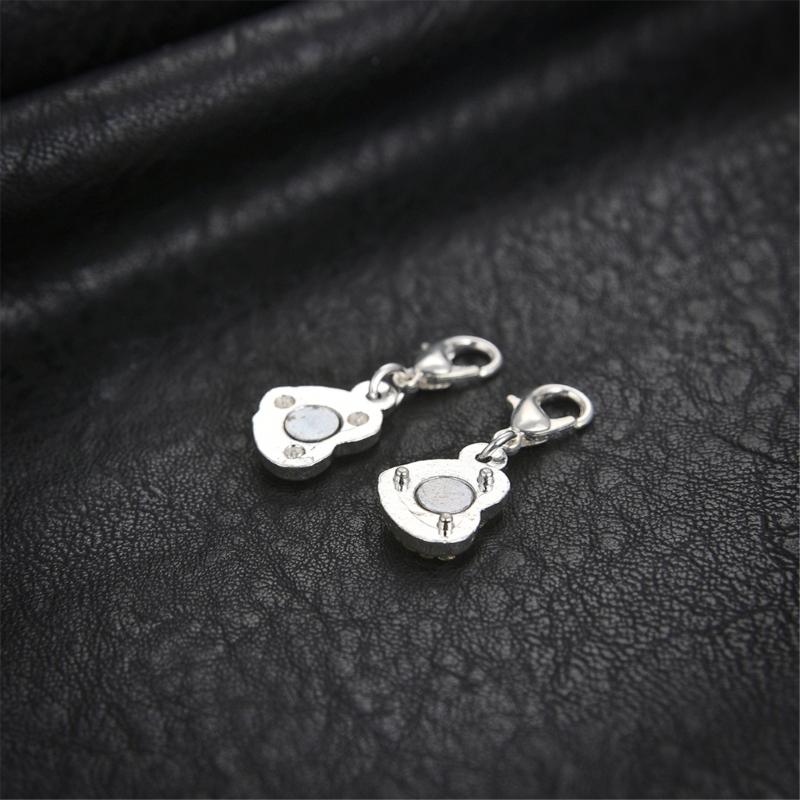 Shimmering Heart Shaped Magnetic Clasp Fastener For Jewelry Making Alloy Construction Rhinestones Necklace Connector