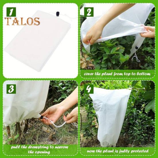4 шт. чехлы для растений защита от заморозков затягивающийся шнурок защитный мешок — фото 10