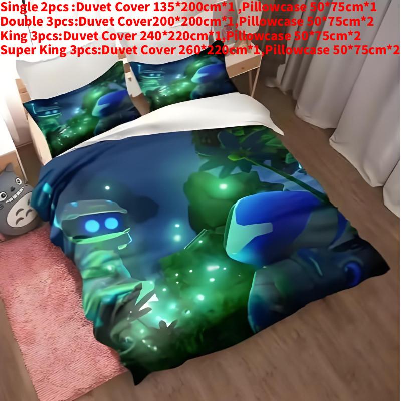 Cartoon Bot Astro Bedding Duvet Cover Pillow Case Set Single Double Bedroom