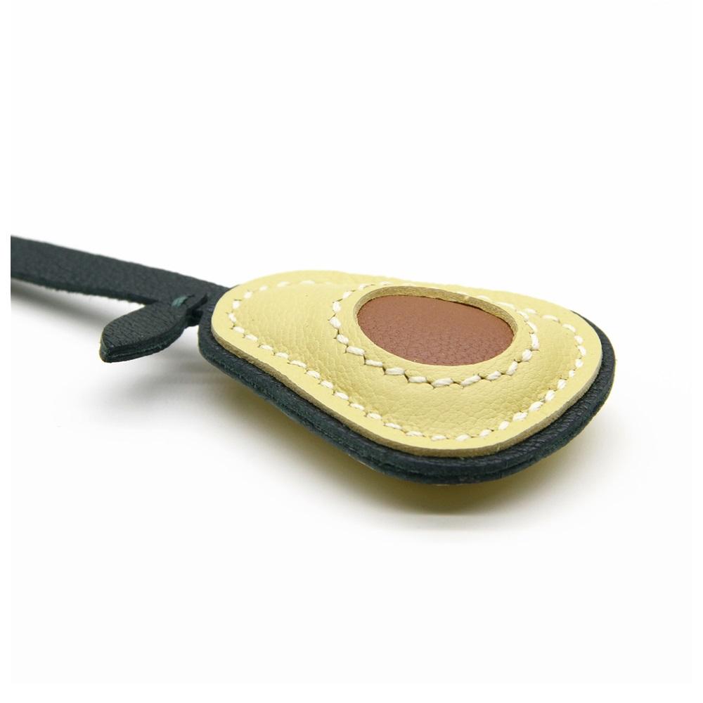 Ręcznie robiona mini zawieszka do torebki z prawdziwej skóry, uroczy kształt awokado, wykwintna zawieszka i dekoracja breloczka